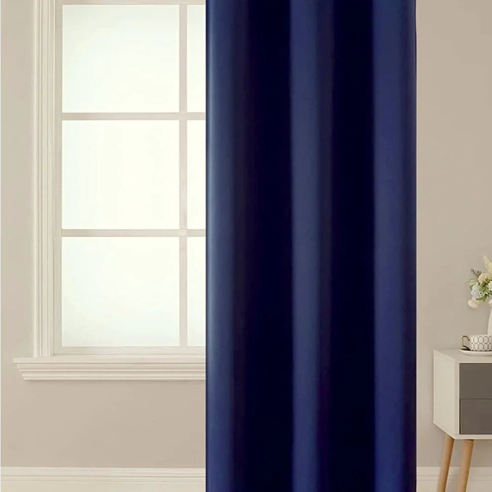 Mainstay room darkening navy curtain 1 piece curtain size 54” x 54 inches New